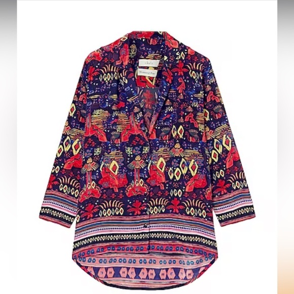 Chufy Memories Of Peru Top Blouse Print Button Down - Picture 11 of 11